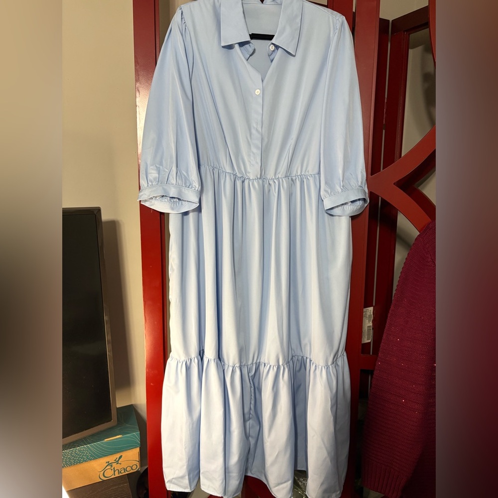 SHEIN Curve Sky Blue Dress